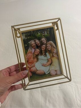 4x6 Gold Geometric Metal Photo Frame - Home Accents